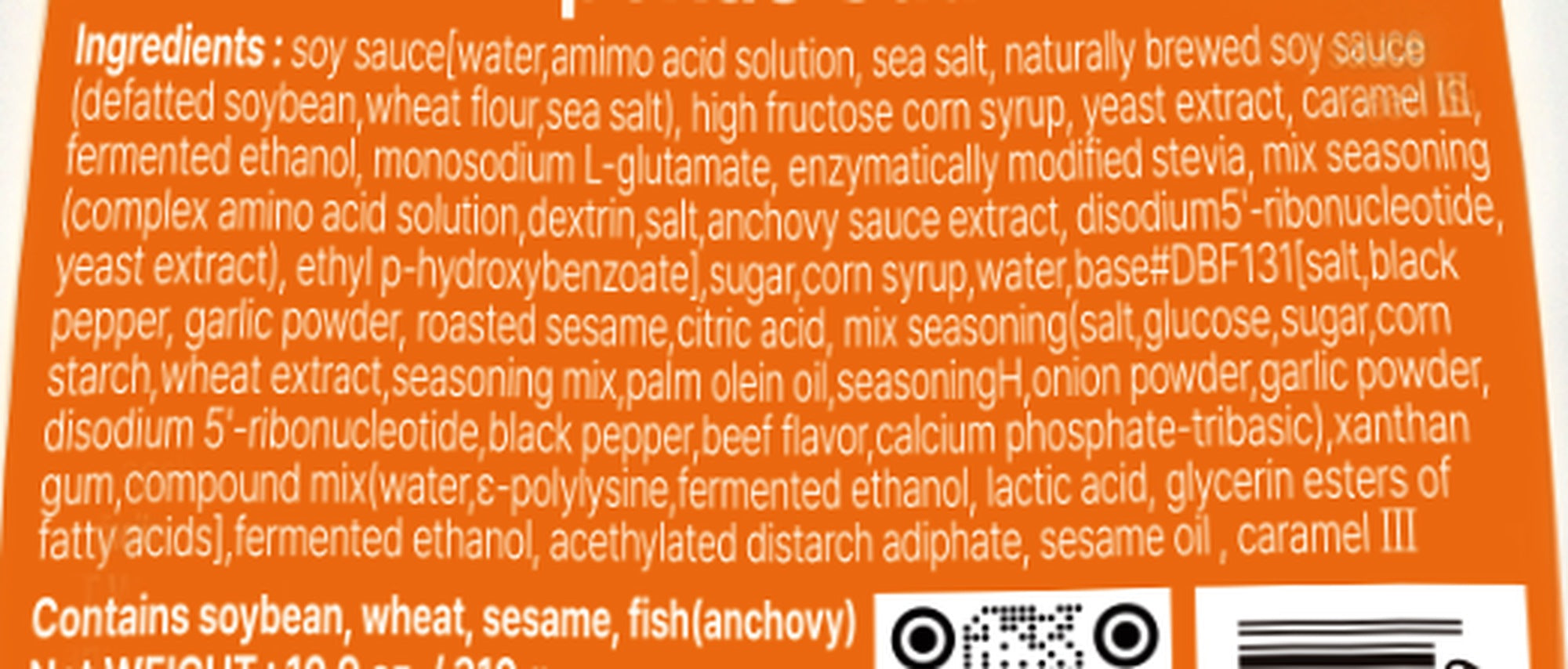 Japchae Sauce ingredients