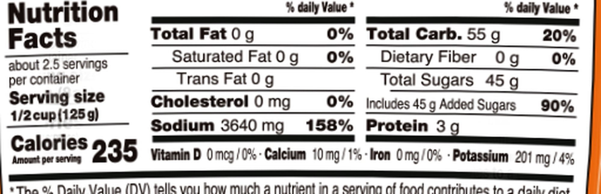 Japchae Sauce nutrition facts