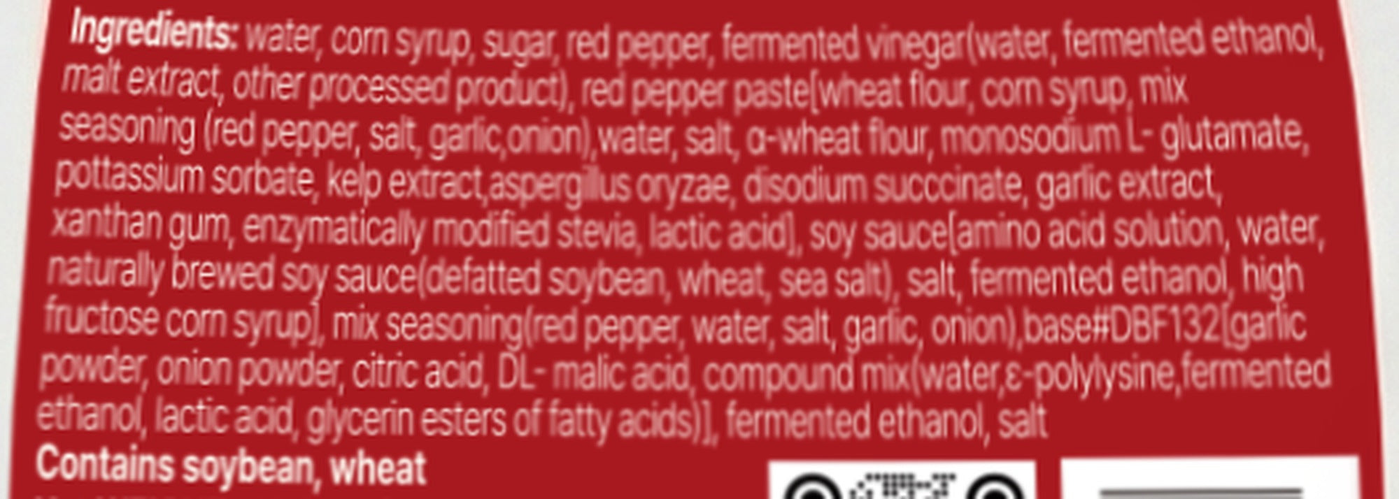 Kimchi Sauce ingredients