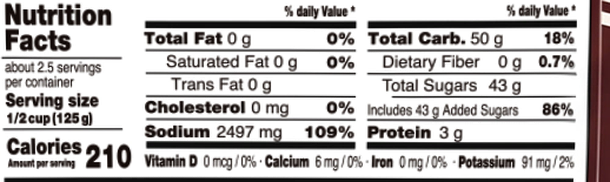 Unagi Sushi Sauce nutrition facts